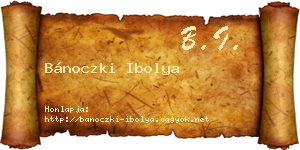 Bánoczki Ibolya névjegykártya